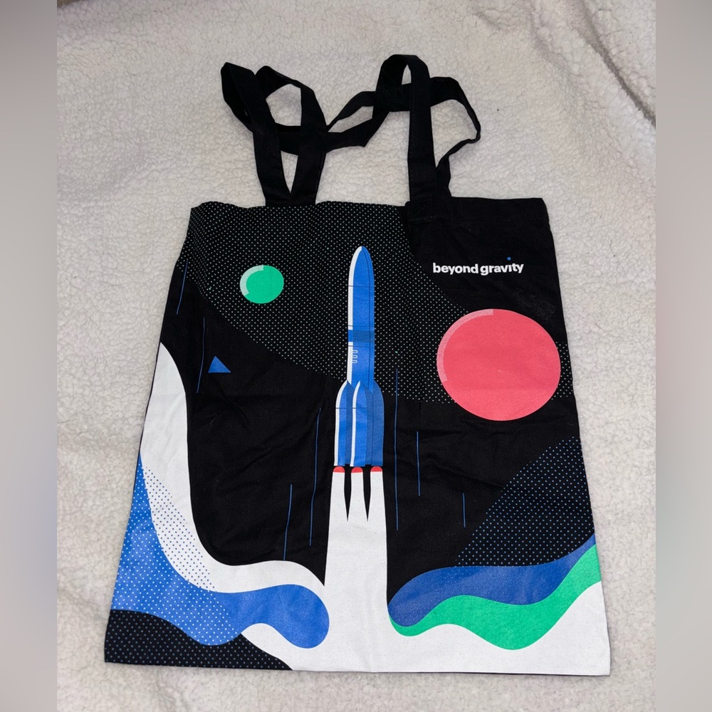 Black Graphic Tote Bag - Picture 1 of 2